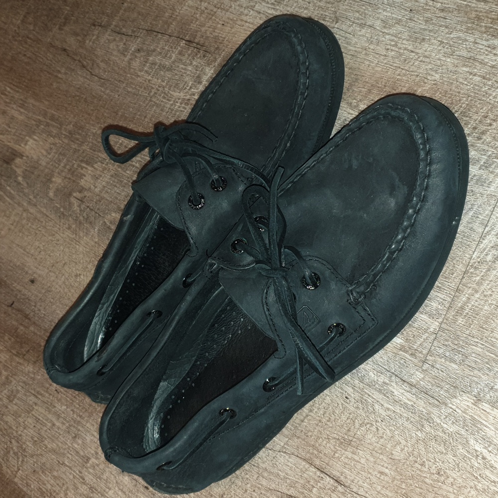 Black Suede Top-Sider Sperry SZ 8.5